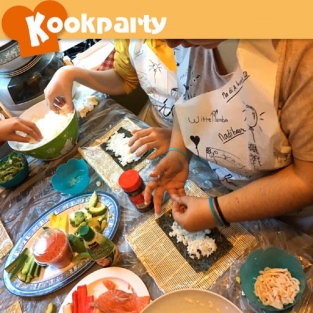 Sushi workshop voor Nadia als verjaardagsfeestje.