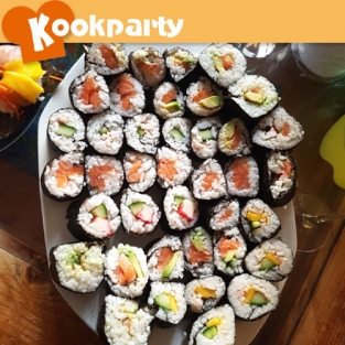 Sushi workshop voor Nadia als verjaardagsfeestje.