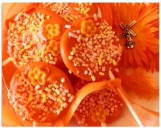 Oranje chocolade lollies